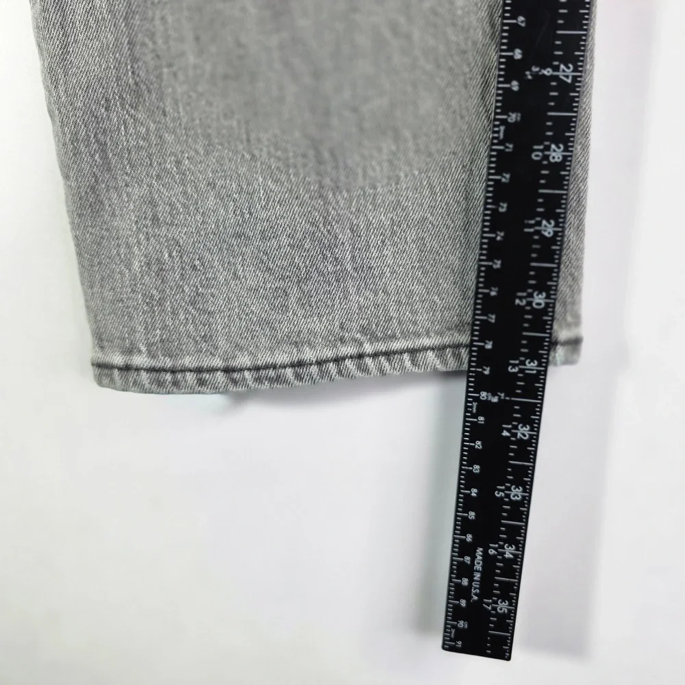 Levis 501 Original Fit Grey Button Fly Straight Leg Denim Jeans Mens 34x31